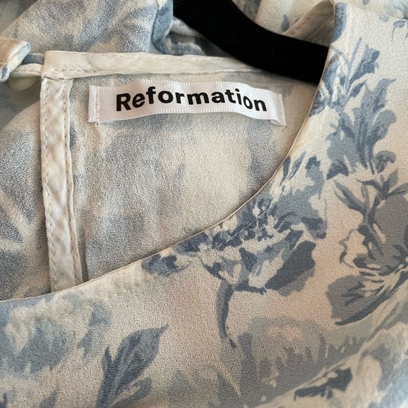 Reformation Gavin Dress in Blue Toile Size 6 - Picture 4 of 8